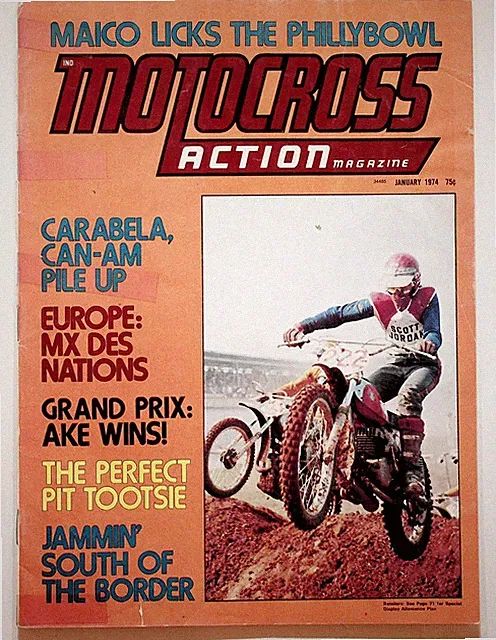 1974 January Motocross Action Magazine MX Des Nations Carabela Can-Am Talladega