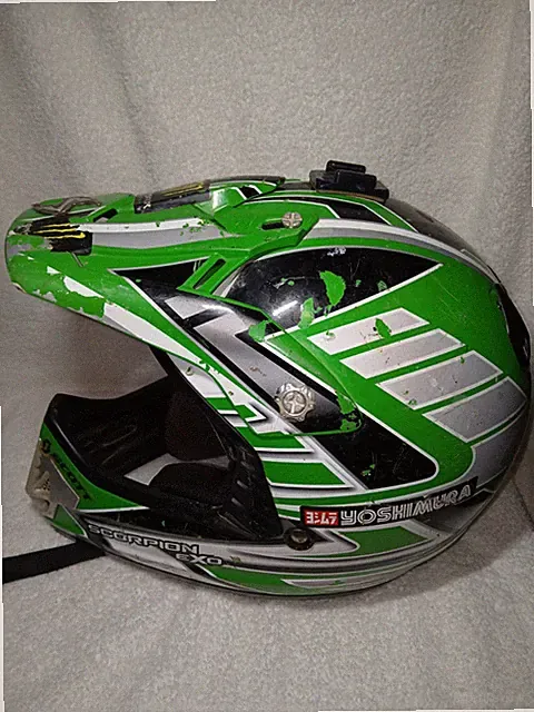 Kids Scorpion EXO dirt Bike Helmet, Feat. Scott And Yoshimura Branding.