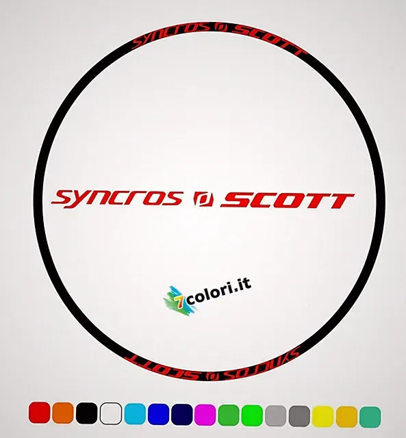 Kit of 8 vinyl stickers for SYNCROS road bike rims - SCOTT