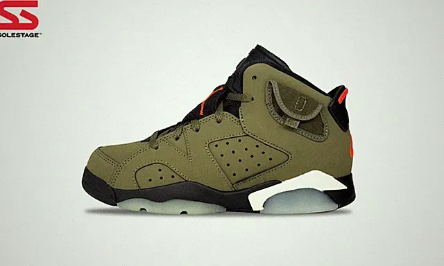 Nike Jordan 6 Retro x Travis Scott Olive PS (CQ3565-200) Preschool Size 11C-3Y