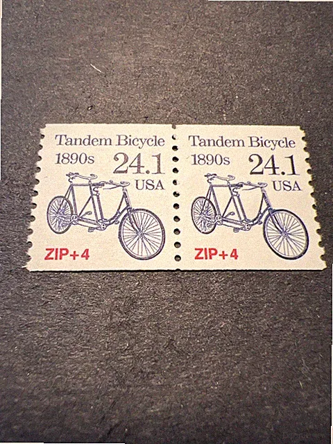 Scott#2266-Tandem Bicycle 1890's : Transportation Coil Pair-24.1¢ Stamps, MNH-US