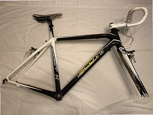 Scott Addict CX RC Carbon Cyclocross Frame fork, brakes, Bar stem, saddle. 54cm