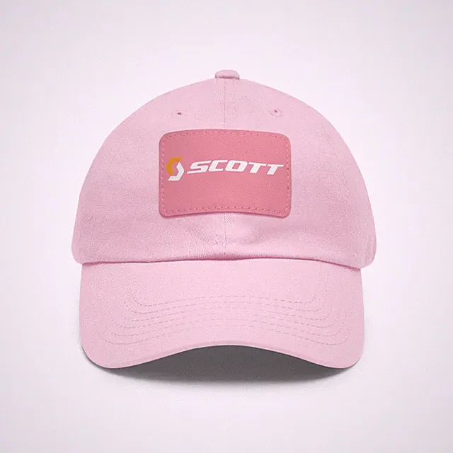 Scott Bicycle Racing Logo Dad Hat Leather Patch Adjustable