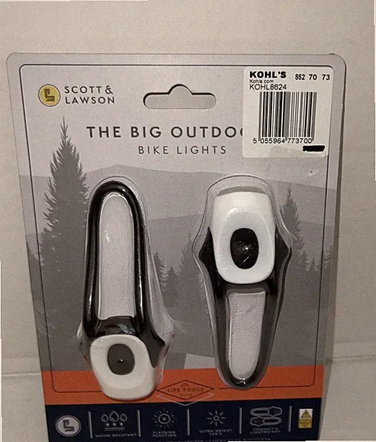 SCOTT & LAWSON THE BIG OUTDOORS BIKE LIGHTS | WATER RESISTANT