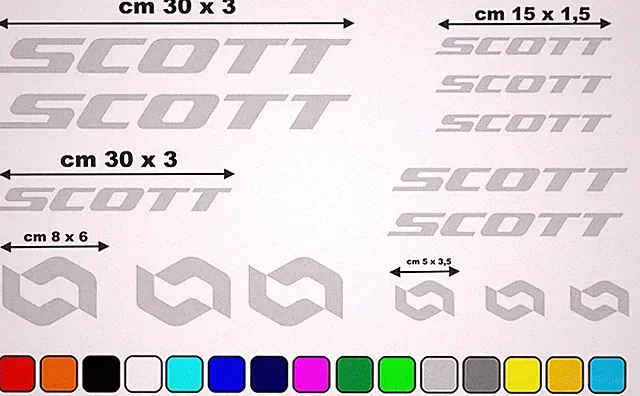 SCOTT MTB Road Bike Frame Vinyl Decal Sticker Kit