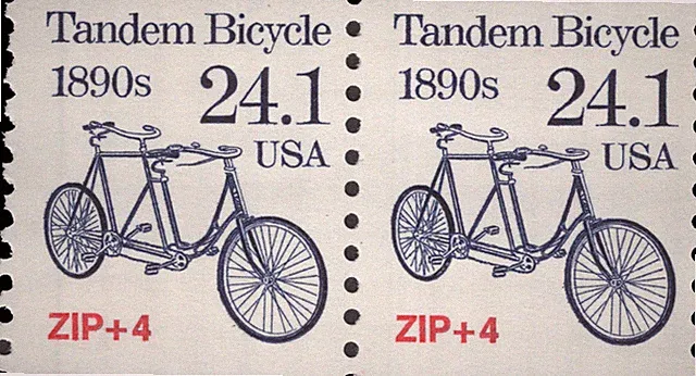 US Scott # 2266, Tandem Bicycle 1890's : Transportation, (2) 24.1¢ Stamps, MNH