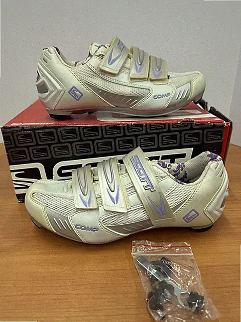 Vintage Scott Road Comp WMNs Bike Shoes White US Sz 4.5, Y2K 2000s